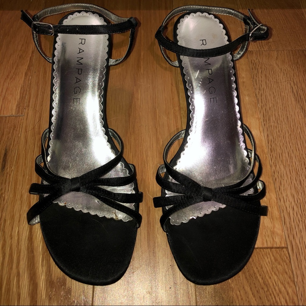 Rampage black strappy kitten heel